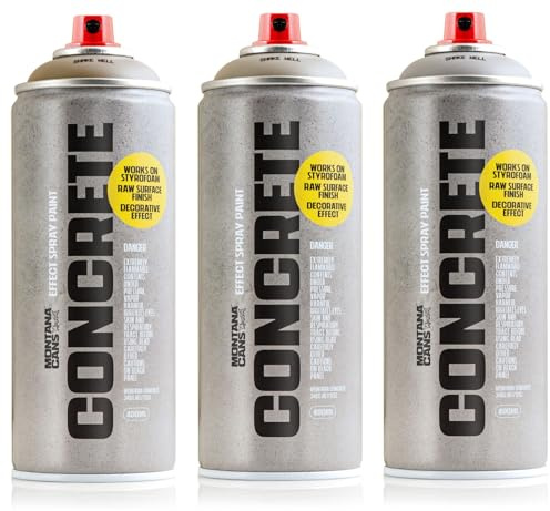 Montana Cans – Spray efecto hormigón 3 x 400 ml Concrete Effect Spray – escala de grises