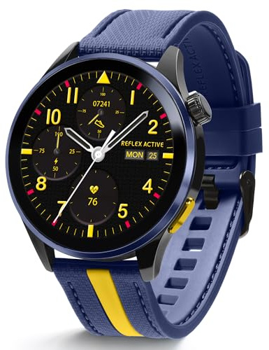 Reflex Active Series 54 AMOLED GPS Blue and Yellow Smart Calling Watch