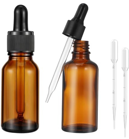 Bipl 2 Stück Pipettenflaschen, 50ml Braunglasflasche, Apothekerflaschen mit | Pipette, Tropfflasche, Nachfüllbare Dropper Bottle Flasche, mit Pipette 2ml für Ätherische Öle, Parfümöle, Flüssigfarbstoffen