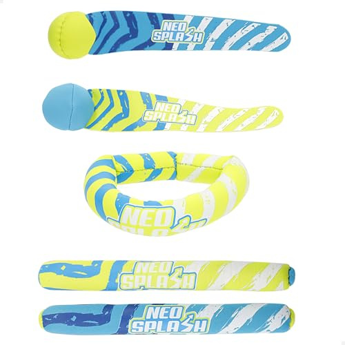 ColorBaby Aqua World 54301 Set de 3 Jeux Aquatiques de plongée avec Anneaux, bâtons Submersibles et disques flottants, Design coloré, matériaux résistants, idéal pour piscines et Apprentissage
