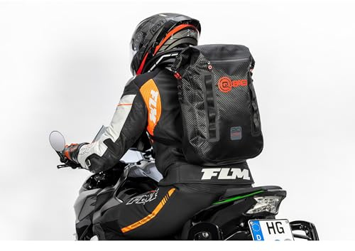 QBag Rucksack 20L Wasserdicht Carbonlook - Rollverschluss - Laptopfach