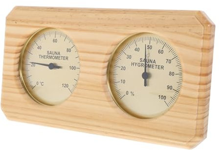 Tofficu Thermomètre Hygromètre Mural pour Sauna Jauge Température Humidité Intérieure Accessoires Hammam