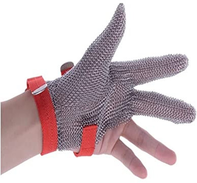YQVEOT Guantes Anticortes, Guante de Trabajo de Metal anticorte de 3 Dedos Guante de protección Costura a Prueba de Agujas(XX-Large)