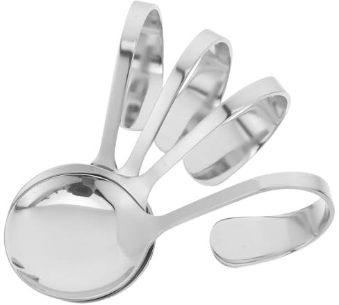 MUCKLILY 4piezas Cucharas De Acero Inoxidable Para Ensaladas Mango Vajilla Para Bufé Para Fiestas