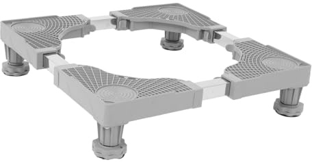 Ipetboom Adjustable Washing Machine Heavy Duty Stand Base with Anti-vibration Movable Feet Stainless Steel and Plastic Laundry Appliance Support Tray for Mini Fridge Or Dryer