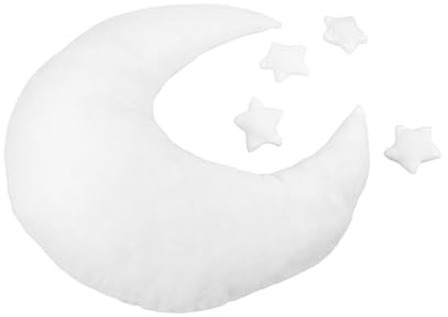 Vaguelly Neugeborenen-Fotografie-Requisiten Stern und Mondförmiges Posierkissen Accessoires Füllmaterial für Fotokörbe Studiozubehör Weiß Set Fotoshooting