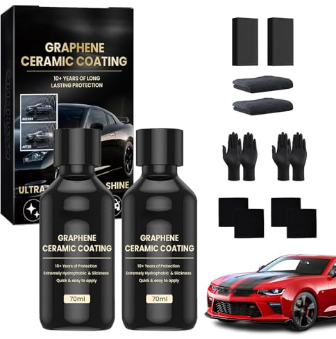 Ceramic Versiegelung Auto,2pcs Graphen Nano Keramikversiegelung Auto Set,Quick Effect Coating Agent,Hochglanz Ceramic Versiegelung Autos,Graphene Ceramics Coating,Autos Keramik Versiegelung