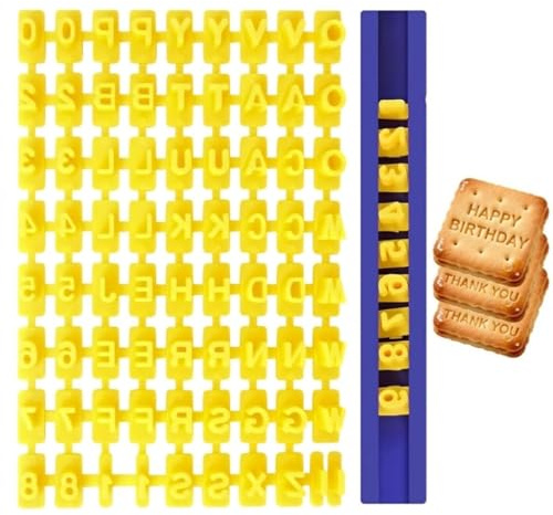 Alphabet Letter Stamps for Clay 72 Pcs Biscuit Embosser Cookie Stamp Set Fondant Number Moulds for Baking Personalised DIY Cakes Polymer Craft Pottery Message Maker Tool Kit