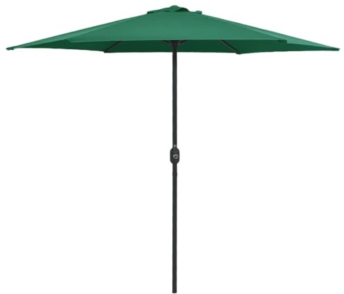 Sonnenschirm Grün 270x246 cm mit Aluminium-Mast, UV-beständigem Polyestergewebe, Kurbelmechanismus, Gartenschirm für Terrasse Balkon Sonnenschutz Außenbereich