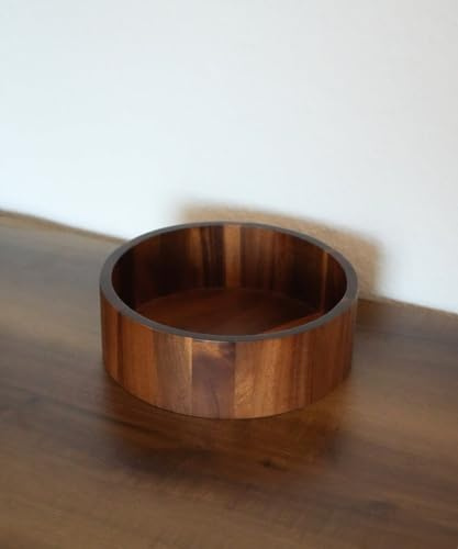 Zoha Dekoschalen Akazienholz Schüssel M – Ø20 cm, flache Holzschale rund, Servierschale Obst, Snack, Salat, natürliche Maserung, handgefertigt, pflegeleicht, Küche Tisch, Buffet Geschenkidee