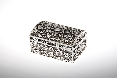 von Herzen schenken Schmuckdose Schatztruhe rechteckig klein/antik versilbert 8,0 x 5,0cm H 4,0cm