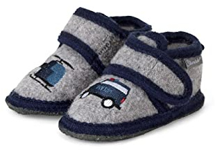 Sterntaler Baby-Jungen Hausschuh Slipper, rauchgrau, 18 EU