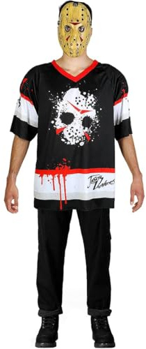 Funidelia | Disfraz de Jason Viernes 13 Hockey Oficial con máscara para Hombre Talla M Friday The 13th, Películas de Miedo, Terror - Color: Negro - Licencia: 100% Oficial