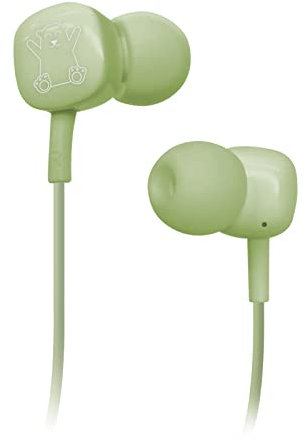 SBS Écouteurs avec câble Jack Universel 3,5 mm, Microphone intégré, Boutons réponse/Fin, étui en Forme de Pot de Confiture 100% Recyclable et réutilisable, Vert