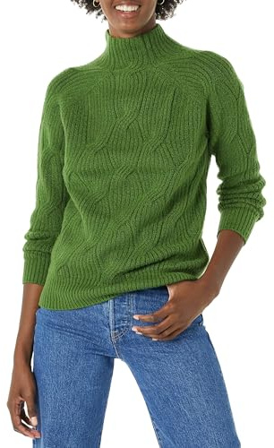Amazon Essentials Women's Soft Touch Cable Knit Funnel Neck Chunky Jumper