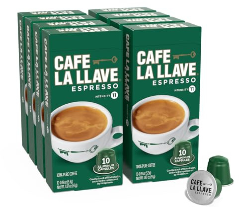 Cafe La Llave Latin Style Espresso Pods, Dark Roast, Compatible with Nespresso Original Line, 80 Count Aluminum Capsules