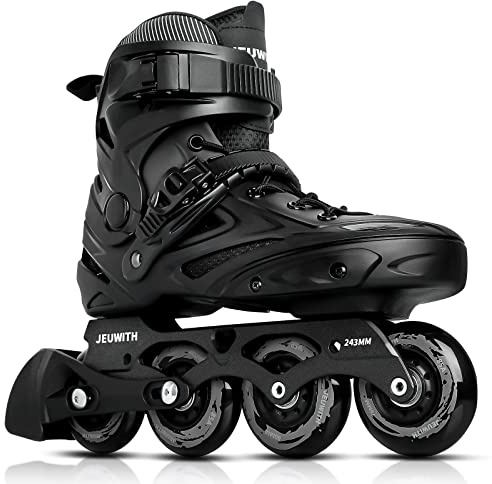 Inline Skates for Women Men, Outdoor Street Blades Roller Adult Male Female, Professional Fitness Roller Skates Blades for Unisex (Black) Men7.5/Women8.5/27cm