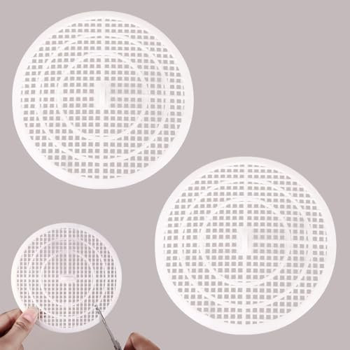 Lot de 2 Filtres d'évier – Grille d'évier – Filtre à Cheveux de Douche – Protecteur de Vidange Découpable pour Cuisine, Salle de Bain, Baignoire de Douche (Blanc)