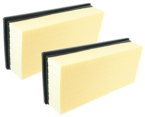 vhbw Set 2x Flat-Fold Filter compatible with Kärcher NT 75/2 Tact² Me Industrial Vacuum Cleaner - Pleated Filter Element