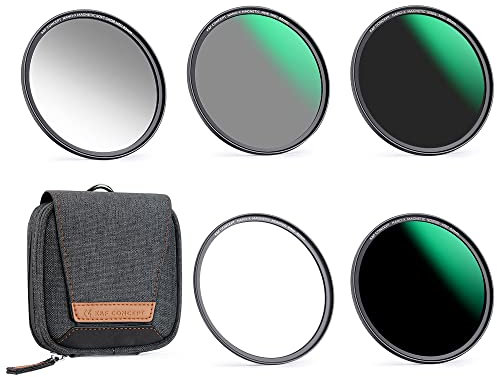 K&F CONCEPT Magnetic Filter Set 62mm Magnetisches Schnellwechsel System Quick Swap System GND8,ND8,ND64,ND1000 mit Magnetischer Adapterring und Filtertasche (Nano-Xcel)