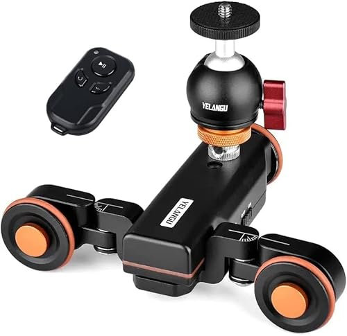 Mini 3 Wireless Remote Control Wheel Camera Dolly Motorized Electric Track Slider Motor Dolly Truck Car,compatible with all Camera,Camcorder and Smartphone