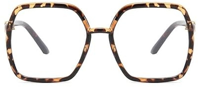 NEWADA Gafas de Lectura cuadradas de Gran tamaño for Mujer, Lector de computadora con Bloqueo de luz Azul Extra Grande, Espejo de luz Plana antideslumbrante (Color : Tortoiseshell, Size : +1.50)