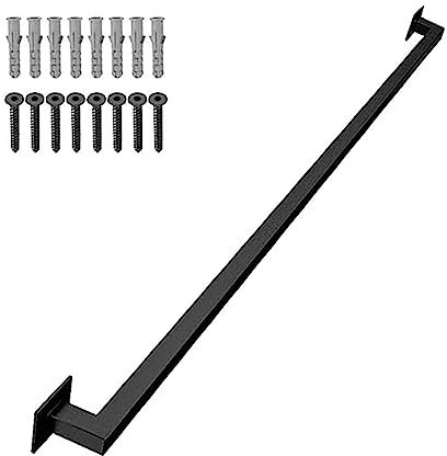 Treppen-Handlauf-Dekorationen, quadratisches Rohr, schwarzes Metall, Schmiedeeisen, Stufengeländer-Haltegriff für Treppen im Innen- und Außenbereich, Treppengeländer-Haltegriffe zur Wandmontage ( Size