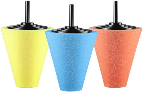 3 Pièces polisseur de roue kit de polissage de jantes en aluminium touret à polir outils voiture éponge poignée de porte polisseur de buffle tampon de polissage auto roue de forage