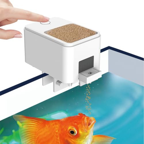 Hsthe Sea Automatischer Fischfutterspender, WLAN, für Aquarien, Futterspender, Timing, Futtervolumen, kann per Handy App Fernbedienung eingestellt Werden, mit 100 ml versiegeltem Fischfutterfach