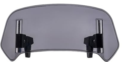Crevyteg Windabweiser Motorrad, Motorrad Windabweiser Verstellbare Clip-on Windschutzscheibe Spoiler Zubehör, Motorrad Windschild Luftabweiser für die Meisten Motorräder, Roller,Grau 28.5x12cm