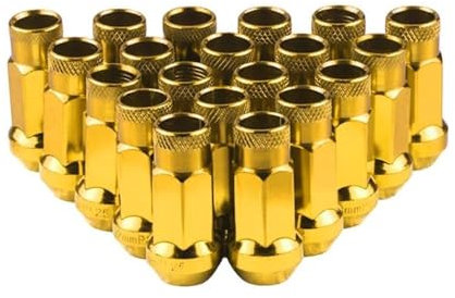 Compatible With Mazda Wheel Steel Nuts Wheels Tuner Wheel Lug Nuts Wheel Bolts M12x1.5 M12x1.25 20pcs Bolt Wheel Screws(Gold,M12x1.5)