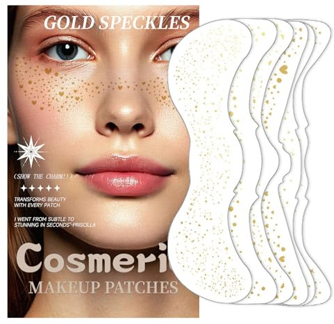 Cosmeria Glitzer Freckles Tattoo Set, 6 Stück Goldene Temporäre Sommersprossen, Wasserdicht Für Christmas Und Festivals, Einfach Für Alle Hauttypen