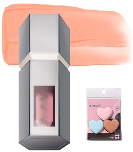 Aztk Blush Jc04 Jelly Color Liquid Blush, 2025 2 In 1 Contour Beauty Wand Liquido Waterproof, Contorno Illuminante Per Tutto Il Giorno Con Mini Piumino Per Cipria(JC07 Orange Ice Cream)