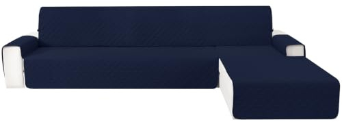 CYCMACO Wasserdicht Couch Überzug L Form 3 Sitzer, Rechts/Links Reversibel Couch Überzug Ecksofa, rutschfest Couchbezug L Form Mit Armlehne, Universal, Waschbar, Für Hund Katze, Dunkelblau