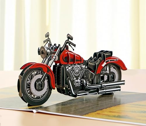 CUTPOPUP US8-SD248DE - Tarjetas de cumpleaños clásicas para hombre, tarjeta de cumpleaños para hombre, tarjeta de felicitación 3D, tarjeta de felicitación 3D, bonito día del padre (Classic Motorcycle)