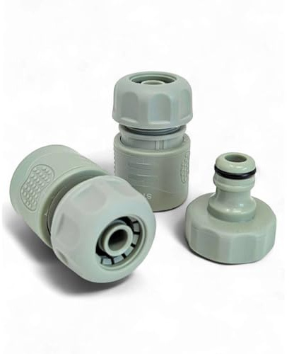 LIVLIG - Set di connettori per tubo da giardino in gomma, 1/2, per tubi da giardino da 1/2, connettore per tubo flessibile e raccordo per tubo da 1/2, connettore per rubinetto, colore: verde