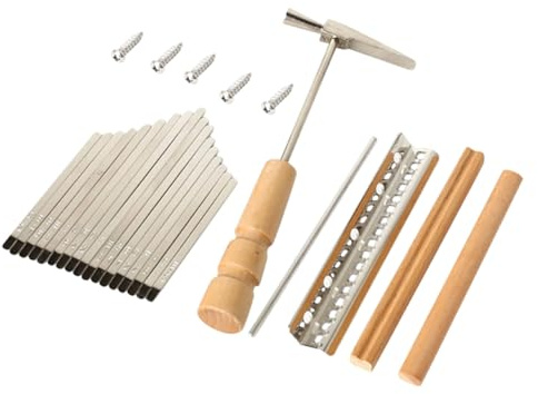 SWOOMEY Kalimba Zubehörset für Daumenklavier Reparatur Handgefertigtes Selbstgemacht mit 17 Tasten Holz und Metall Langlebig und Einfach zu Montieren und Geschenk