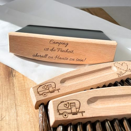 personalisierter magnetischer Handfeger mit Kehrblech ideal für Camping | Wohnwagen | Wohnmobil | super leicht | handlich | Perfekt als individuelles Geschenkset
