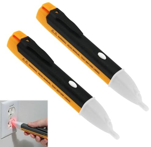 2 Pcs Electric Tester Pen,Non Contact Electric Pen Tester, Teste r Range 90v To 1000v With Flashlight And Buzzer Alarm（No battery）
