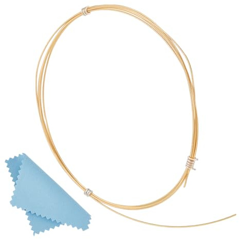 BENECREAT Äkta guldpläterad sterling silvertråd 0,5 mm och 925 mm rund och halv mjuk järntråd på 1 m med poleringsduk för smyckestillverkning armband och andra smycken