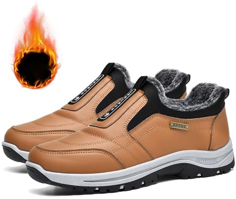 Scarpe da Passeggio Slip-On Sneakers Invernali da Uomo Scarpe Ortopediche Impermeabili da Passeggio Calzature da Uomo Traspiranti Antiscivolo per Trekking Escursionismo Memory Foam (A5570)