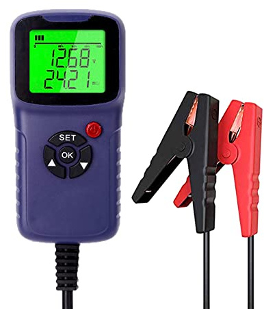 Walmeck Analizador de Probador de Cargador de Batería de Automóviles 12V 2000cca Circuito de Carga de Prueba de Voltaje Diagnóstico Automático Púrpura Verde Rojo Rojo (Púrpura)