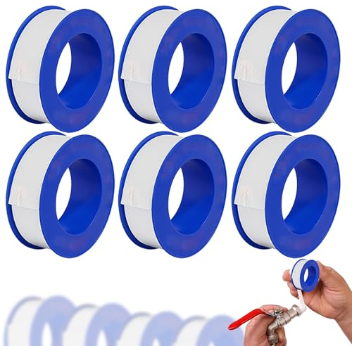 SHENYI 15pcs PTFE Pipe Seal Tape,Waterproof Plumbing Tape For Pipe Leak Repair, Faucets, Plumbing Projects （12mm X 10m white）