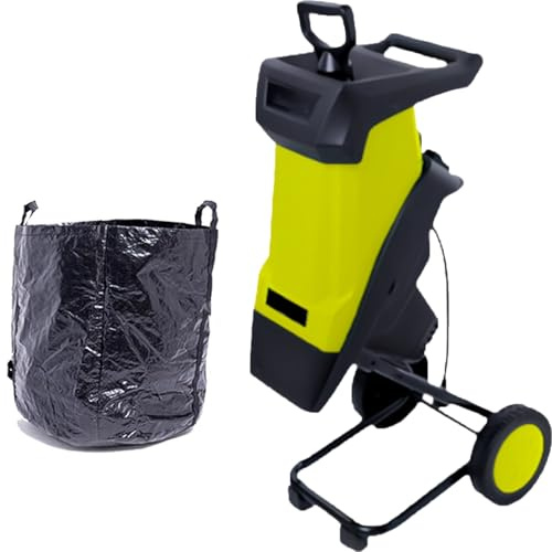 XygZythror Automatic Wood Mulcher, 2400w Leaf Mulcher, Electric Garden Shredder & Wood Chipper, For Leaf Grinder Tree Shredder Yellow