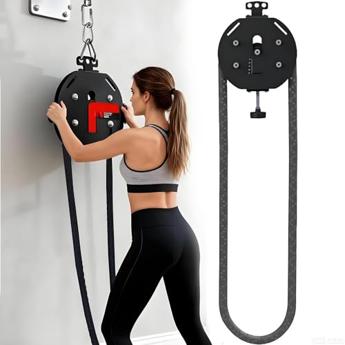 Entrenador De Cuerda Sin Fin 2026,MáQuina De Cable PortáTil Mejorada Para Gimnasio En Casa,Sistem De Polea De Resistencia Ajustable Para Entrenamiento Cuerpo Completo, Brazos Y Espalda Black