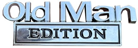 Old Man Edition Bilemblem, Funny Edition Namnskylt för Baklucka Bumper, 3D Metal Sticker Badge, Sticker Badge Decoration, Lastbil Emblem för bilar Baklucka Bumper
