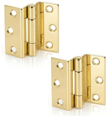 SCORPIO HARDWARE® Storm-Proof Shutter Hinge Black Zinc Plated Brass 63mm/2.5-Inch Folding Cabinet Hinges for Windows Cabinets Boxes (Brass)