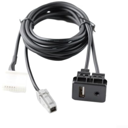 Beatanug Cable adaptador USB auxiliar estéreo para coche, panel de 20 pines, compatible con Toyota, Camry, Corolla, Highlander, Vios, Prado, Lexus, color negro