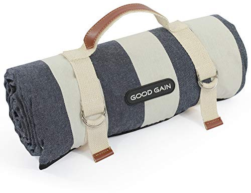G GOOD GAIN Coperta da Picnic Impermeabile, Coperta da Spiaggia, Portatile Con Pieghevole, Prova Sabbia, per Escursioni,Parco Giochi Bambini, Tappetino da Picnic (Strisce Ampie)