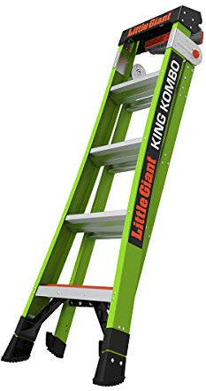 Little Giant King Kombo 5+4 Stufen 3-in-1 Leiter mit drehbarem Pad, grün